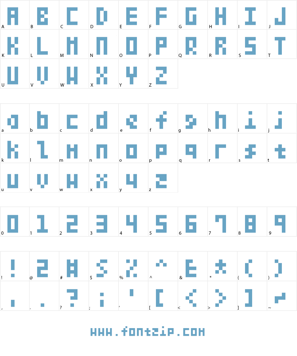 Teeny Tiny Pixls Font Character